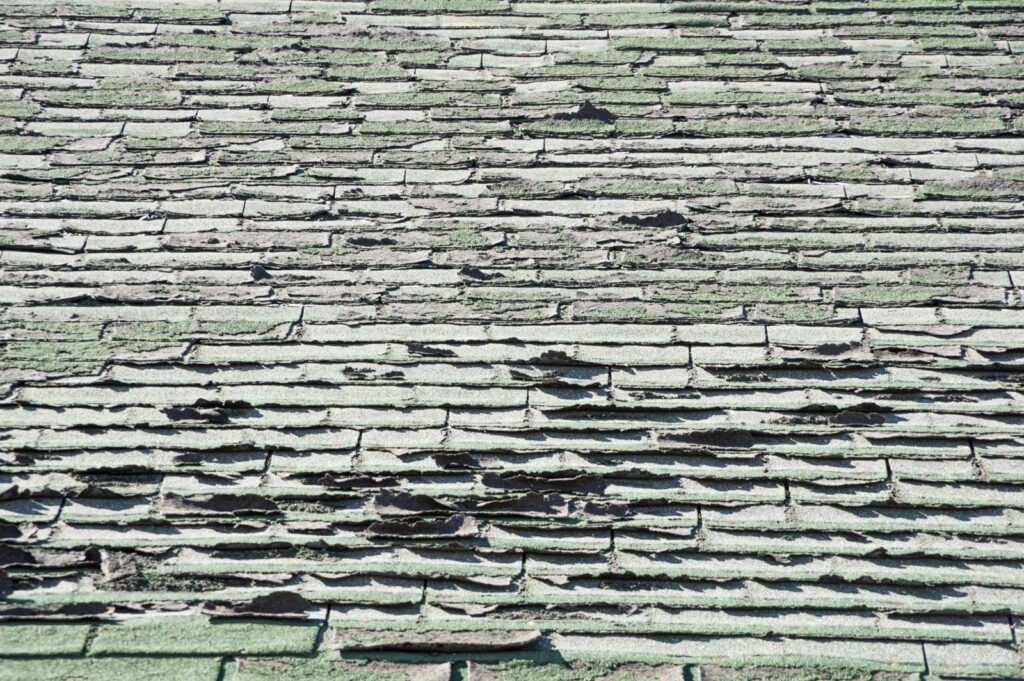heat damaged shingles