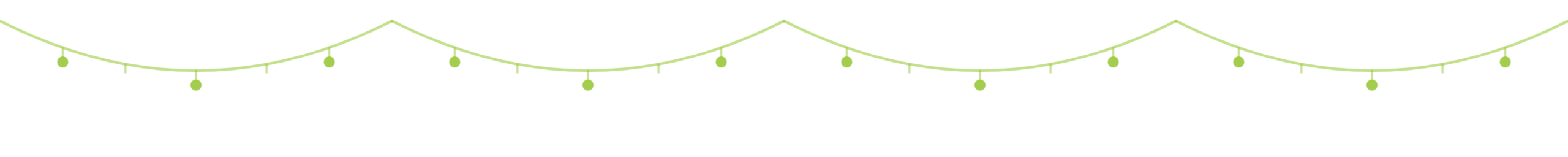 Decorative string of hanging Christmas lights