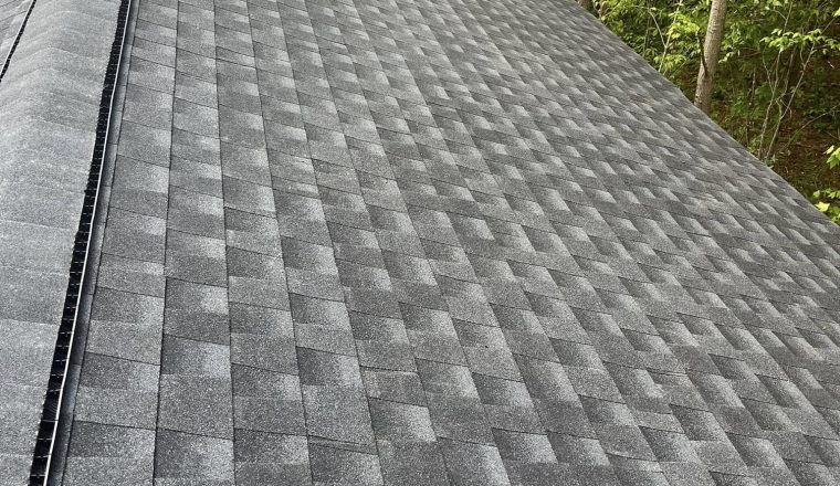 Completed asphalt shingle roof replacement by Roof Works