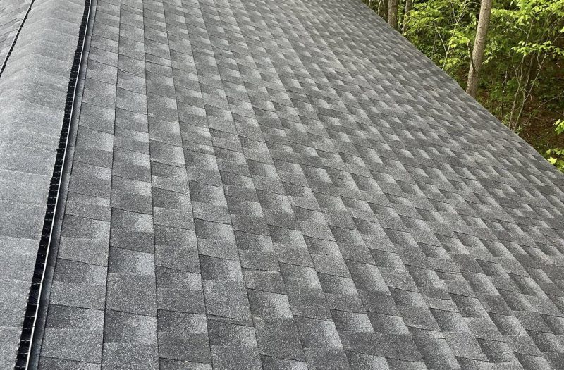 Completed asphalt shingle roof replacement by Roof Works