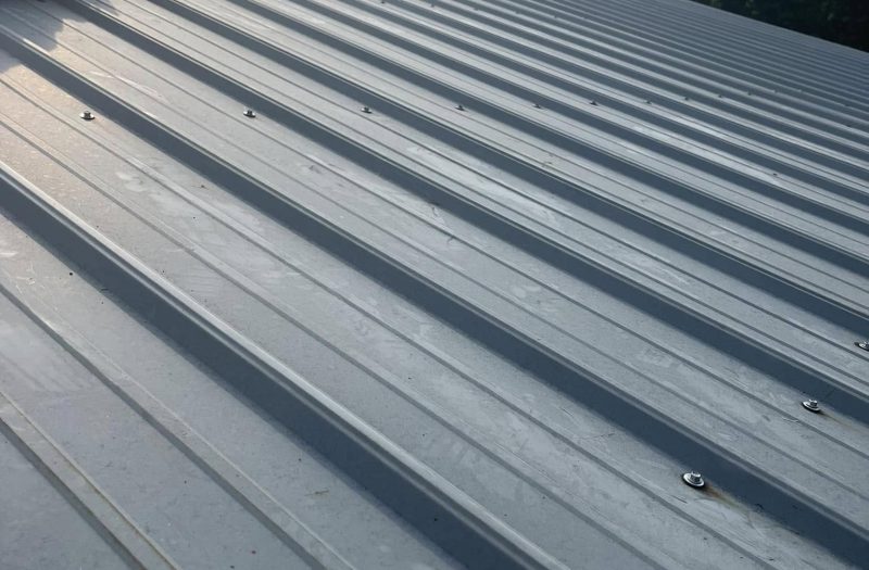 Standing seam metal roof panels installed by Roof Works