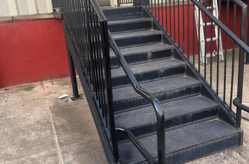Commercial exterior staircase repaired by Roof Works