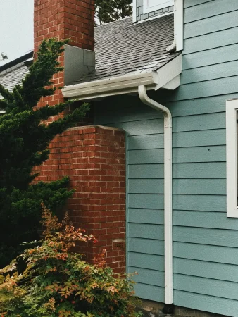 Exterior wall and chimney